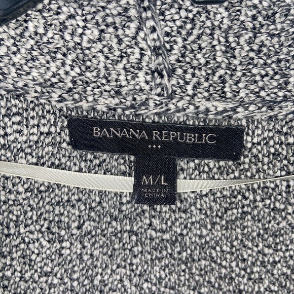 Banana Republic Cardigan Womens Large Gray Short Sleeve Belted Collared Casual - Picture 4 of 13